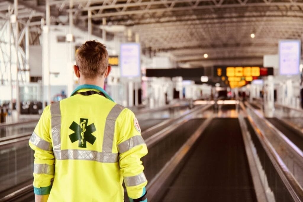 An EMT at an airport